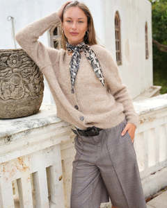 Knitwear: Zaket & Plover Alpaca Cardi - Bark