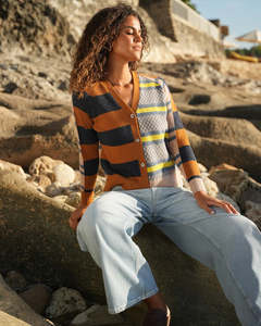 LD+Co Groove Stripe Cardi - Toffee