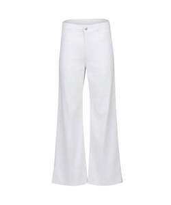 Vassalli Wide Leg Full Length Peace Jean - White