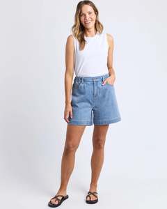 Elm Birdie Denim Short - Light Blue