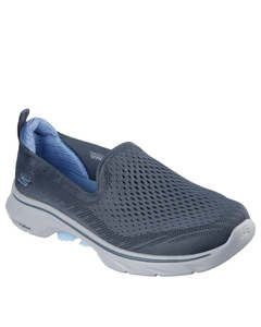 Sale: Skechers GO WALK 7-VINA Charcoal Light Blue