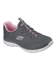 Shoes: Skechers Summits - Radiant Flow - Charcoal/Pink