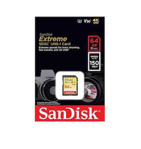 Cameras Drones: SanDisk Extreme 64GB UHS-I SDXC Memory Card