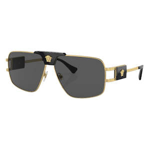 Versace VE2251 100287 Sunglasses - Gold Frame, Dark Grey Lens