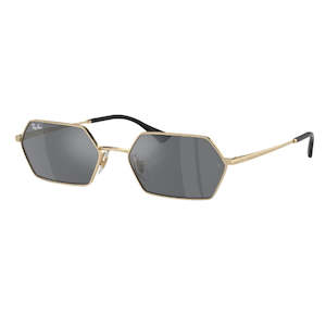 Unisex Sunglasses: Ray-Ban Yevi RB3728 92136V 55 Light Gold Frame, Dark Grey Lens
