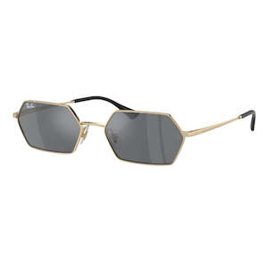 Unisex Sunglasses: Ray-Ban Yevi RB3728 92136V 58 Light Gold Frame, Dark Grey Lens