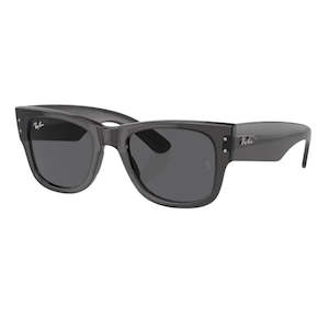 Unisex Sunglasses: Ray-Ban Mega Wayfarer RB0840S 1406B1 - Transparent Black with Grey Lens