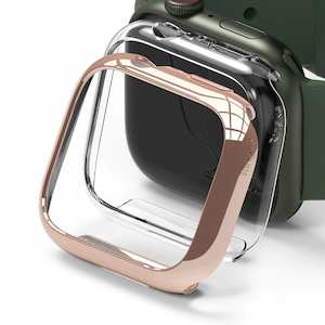 Smart Watch Cases: Apple Watch Series 9/8/7 (45mm) Slim Clear and Rose Gold Case By Ringke