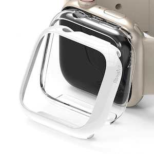 Apple Watch Series 9/8/7 (41mm) Slim Clear and White Case By Ringke