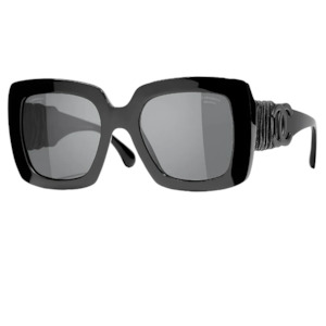 Chanel CH5474Q Square Sunglasses - Black Acetate & Calfskin
