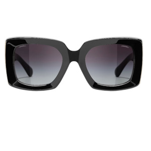 Chanel CH5435 Rectangle Sunglasses for Women Black & Gold