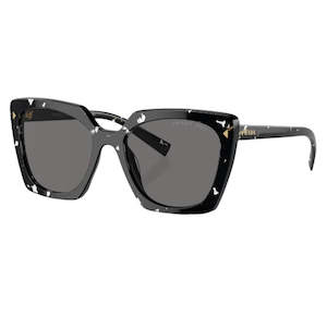 Prada PR 23ZS 15S5Z1 - Black Crystal Tortoise Frame Dark Grey Lenses