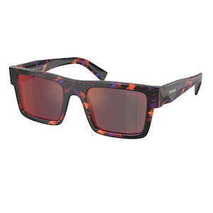 Prada PR 19WS 06V40E - Abstract Orange, Dark Grey Mirror Blue/Red Lenses