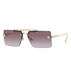 Versace Sunglasses: Versace VE2245 Sunglasses – Gold Frame, Violet Gradient Lens