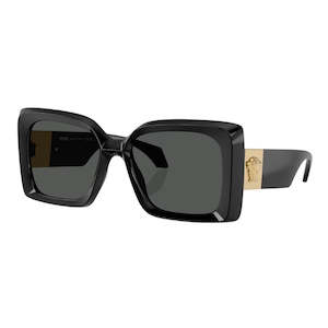 Versace Sunglasses: Versace VE4467U GB1/87 Sunglasses - Black Frame, Dark Grey Lens