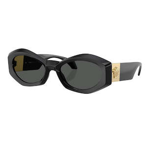 Versace VE4466U GB1/87 Sunglasses - Black Frame, Dark Grey Lens