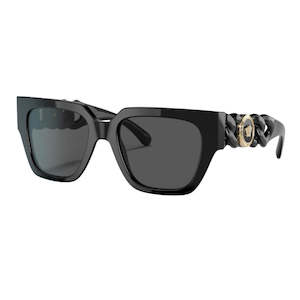 Versace Sunglasses: Versace VE4409 GB1/87 Sunglasses - Black Frame, Dark Grey Lens