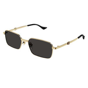 Gucci Mens Sunglasses: Gucci GG1495S 001 Men’s Sunglasses - Gold Frame, Grey Lenses