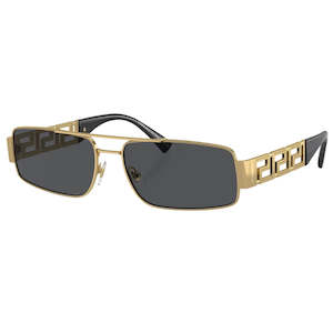 Versace VE2257 100287 Sunglasses - Gold Frame, Dark Grey Lens