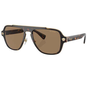 Versace Mens Sunglasses: Versace VE2199 1252LA Sunglasses - Havana Frame, Orange Polarized Len