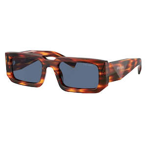 Prada Mens Sunglasses: Prada PR 06YS 17R06A - Striped Radica with Dark Blue Lenses