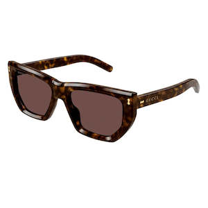 Gucci GG1520S 002 Women’s Sunglasses - Havana Frame, Brown Lenses