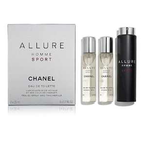 Chanel Allure Homme Sport EDT 3 X 20ml Travel Spray for Men
