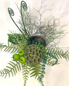 Dried Flower Arrangement: Fern and Pāua Arrangement