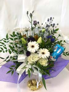 Easter: Purple Easter Basket with Bunny