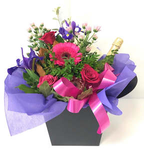 Bubbles with Chocolates and Flowers Gift Box