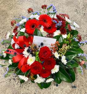 Funeral Flowers: Vibrant Red Wreath
