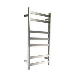 Black / Chrome Heated Towel Rail Square 7 Bars