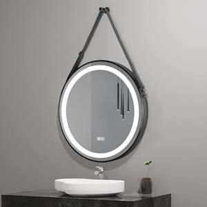 Mirror: Strap Framed LED Mirror with Defogger, Light Selection and Dimmer
