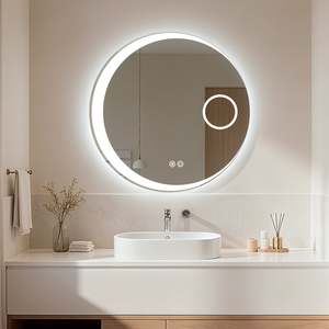 Mirror: Moon Wane LED Mirror with Color Selection, Dimmer and Demister