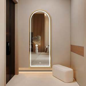 Mirror: Arch Dressing LED Mirror: Gold Frame, Color Selection and Dim Control