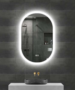 Oval LED Mirror with Demister, Three Light Selection and Dimmable Control