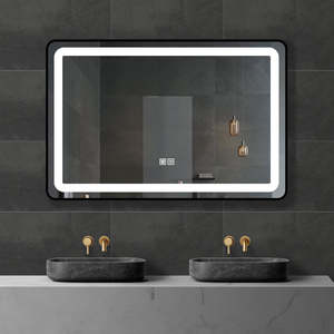 Framed Rectangle LED Mirror with Demister, Three Light Selection and Dimmable Control