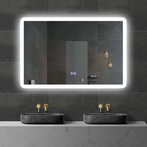 Rectangle LED Mirror with Demister, Three Light Selection and Dimmable Control