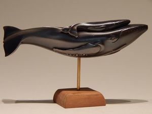 Humpback Mother and Calf' bronze sculpture by Doug Marsden