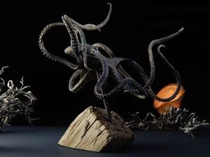 Ken Auton: Ken Auton 'Dancing Octopus' Bronze Sculpture