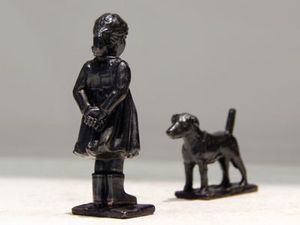 Products: Aaron Brown 'Girl and Dog' bronze sculpture
