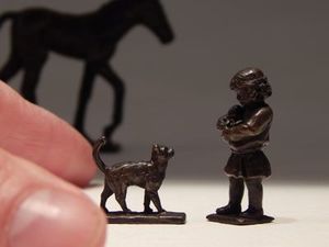 Products: Aaron Brown 'Girl and Kitten' bronze sculpture