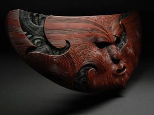 John Collins: Mask 2 carving by John Collins