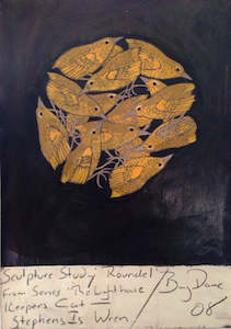 Bing Dawe Artist Works For Sale: Sculpture Study - 'Roundel', Series the Lighthouse Keeper's Cat