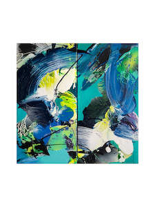 Cristina Popovici Artist Works For Sale: Blue Surge - Diptych
