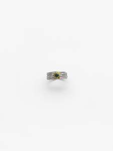 Green Sapphire and Gold Ring
