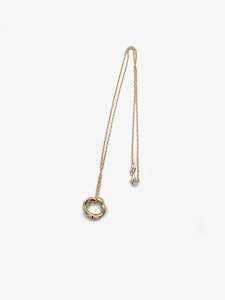 Necklaces: Large Circle Pendant with Sapphire & Diamonds