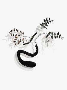 Bing Dawe Artist Works For Sale: At the Oxbow - Streamside Defence, Eel with Branches Horopito & Tutu / 24