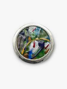 John Z Robinson Artist Works For Sale: Round Enamel Brooch