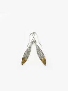 Large Texture Leaf Earrings (DM625)